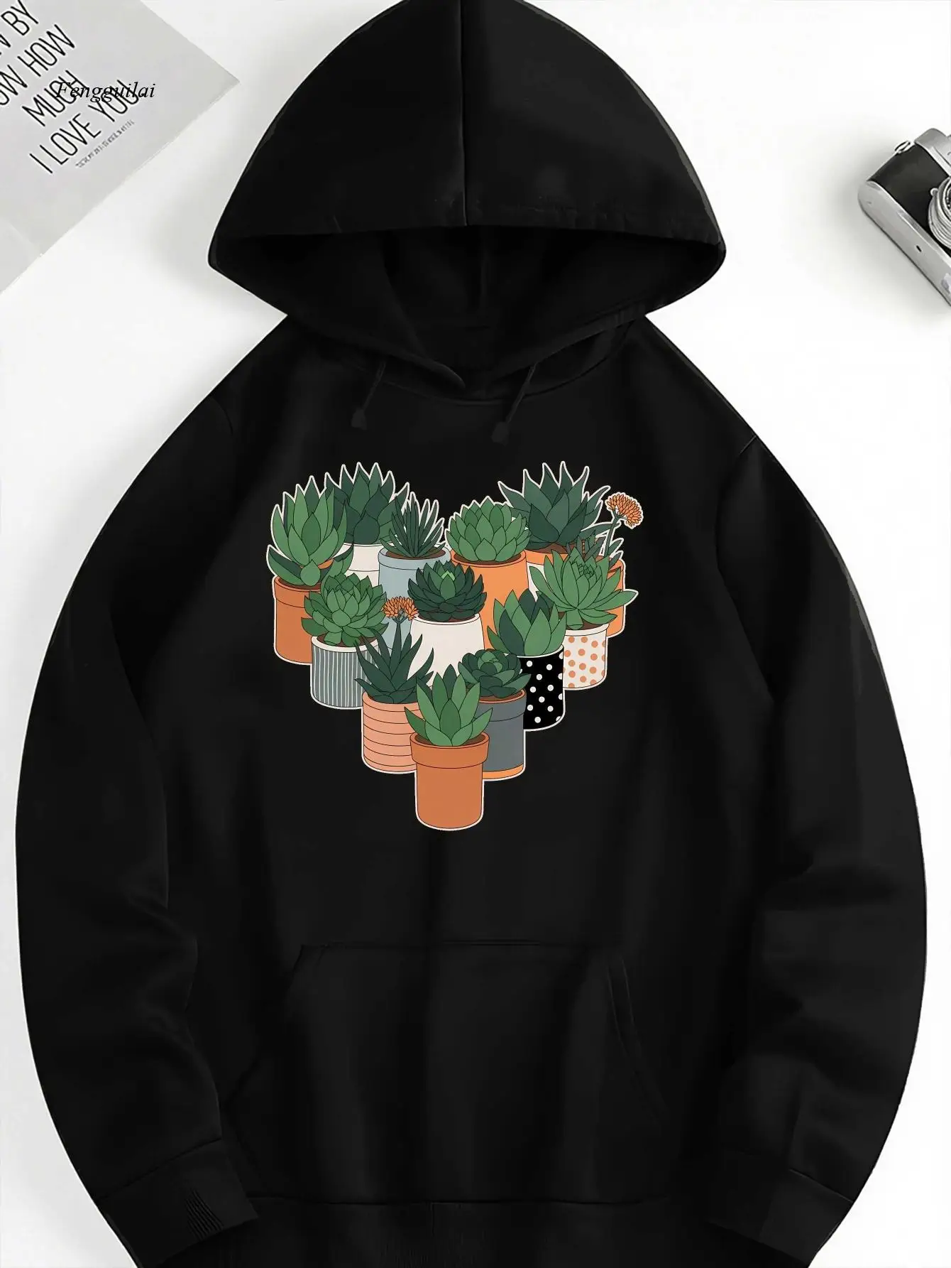 Cactus Potted Plant New fashion clothing for autumn and winter, couples' hoodies, versatile sports and casual loose hoodies