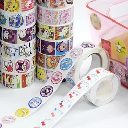 500pcs/Roll Sanrio Cartoon Sticker Cute Cinnamoroll My Melody Kuromi Reward Stickers Student Handbooks Gift Decorative Stickers