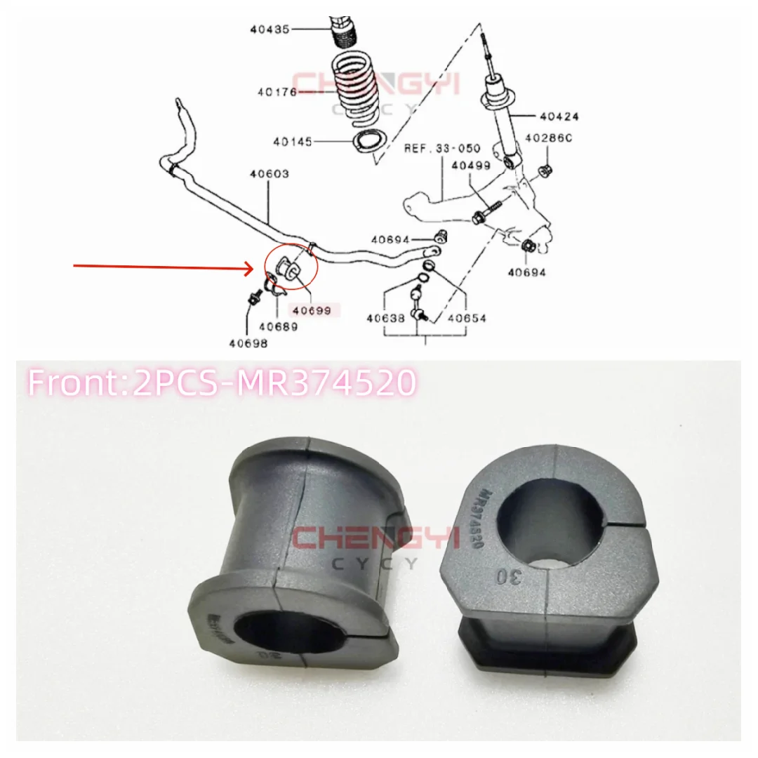 2PCS Suspension Stabilizer Bushing Rubber Kits Fit For Pajero Montero Shogun V73W V75W V77W V93W V97W MR374520 MR418547