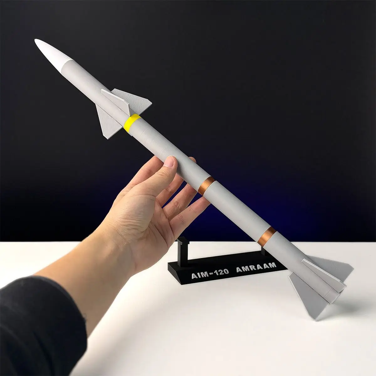 

1:8 Large Scale AIM-120 Missile 3D Printed DIY Assembly Model, US Military Replica for Collectors