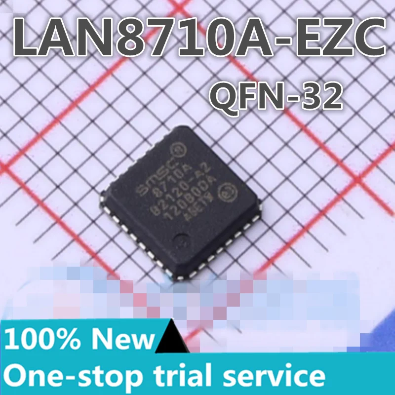 5-100PCS %new stock LAN8710A-EZC LAN8710A-EZC-ABC  8710A Package QFN32   Ethernet transceiver chip PHY transceive