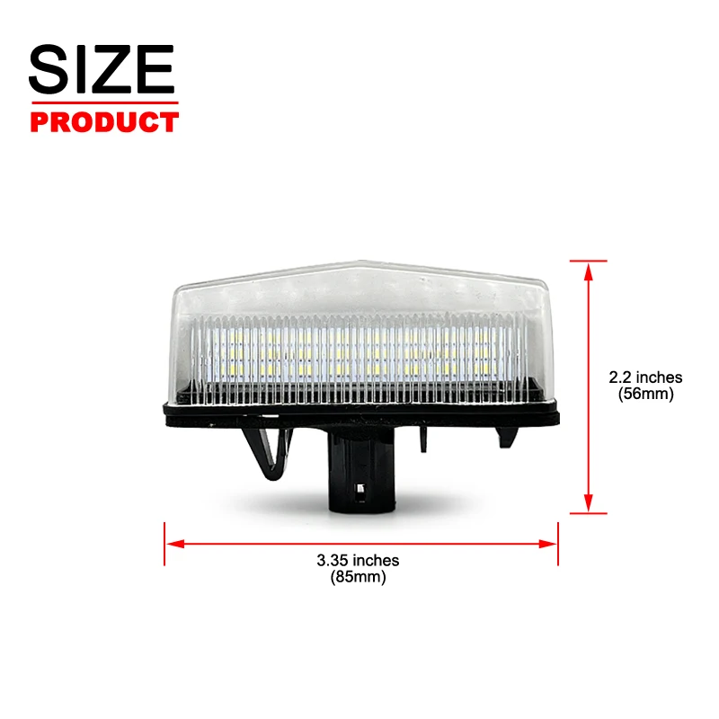 2Pcs White LED License Plate Light For Lexus CT200h NX200T NX300H RX200T IS300 Sportcorss Toyota C-HR Prius Venza Matrix RAV4
