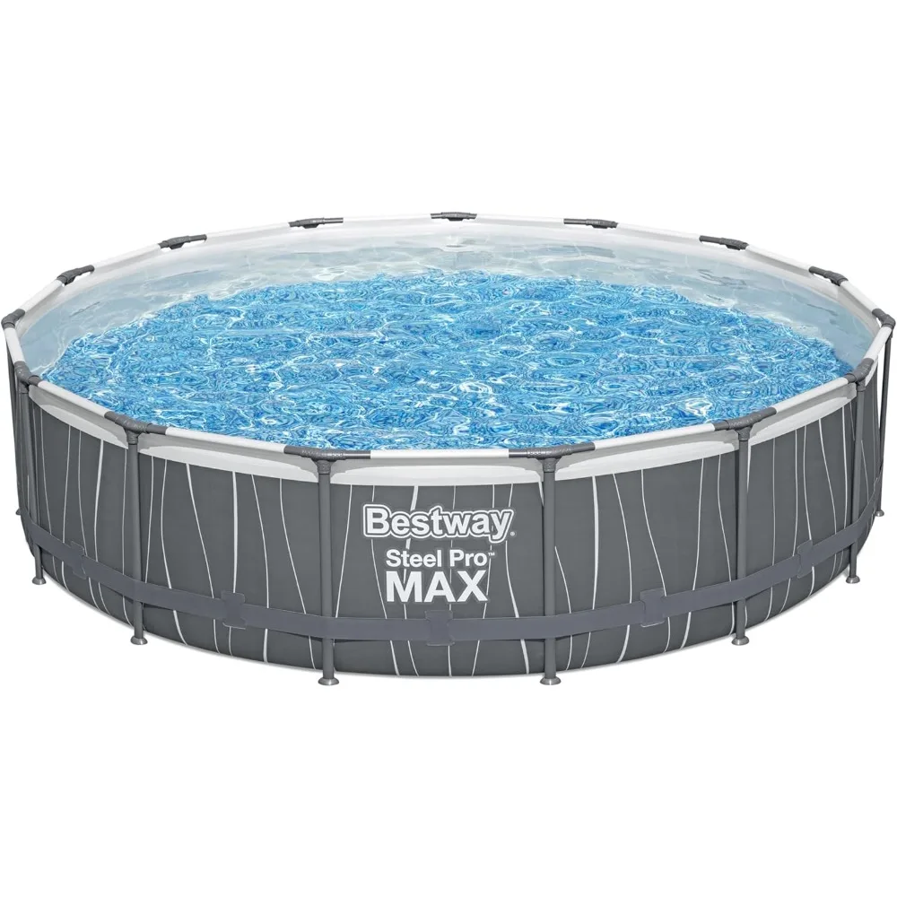 

Наземный бассейн Steel Pro MAX (15 x 42 дюйма) | Круглый открытый семейный бассейн на заднем дворе с подкладкой для бассейна, меняющим цвет | Ощущение
