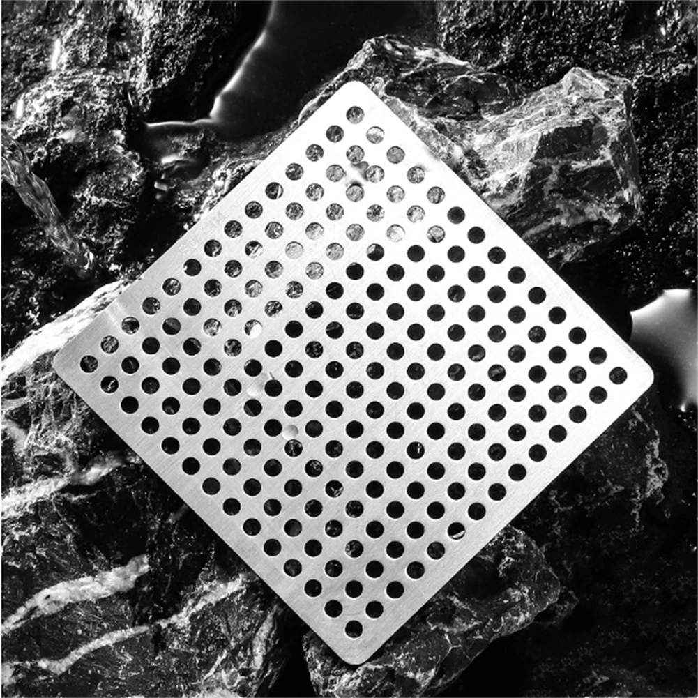1pc Square Bathroom Floor Drain Cover Hair Filter Screen StainlessSteel Shower Wash Machine Toilet Sewer Strainer Drain 7CM-15CM