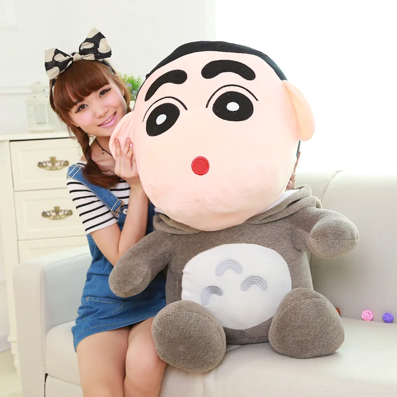 New Crayon Shin Chan Plush Doll Cos Totoro 3 Expressions Soft Stuffed Toy Cute Cartoon Throw Pillow Decor Birthday Gift for Kids