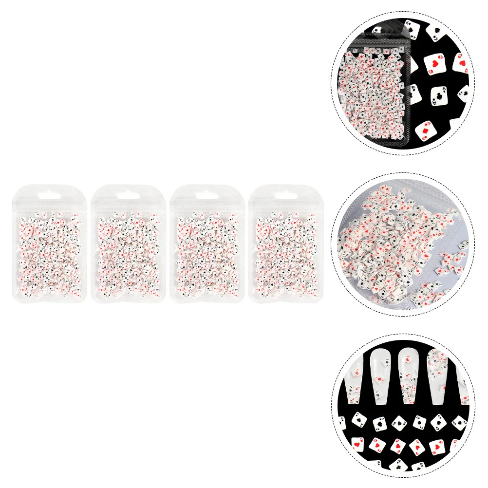 

4 Bags Polymer Clay Nail Decors Durable Practical Long Lasting Home Salon Use Unique Smooth Surface Fashion Compact Size DIY
