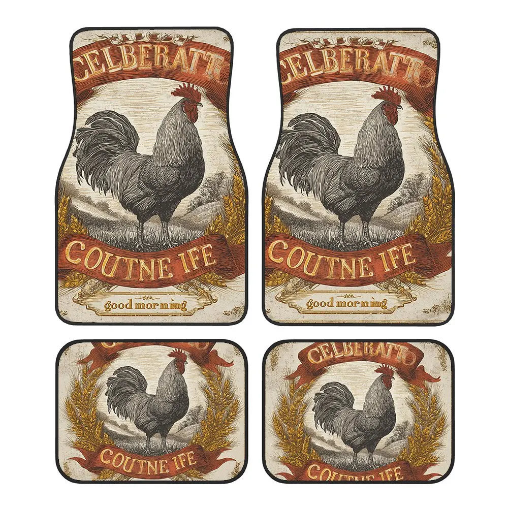 4pcs Car Floor Mats With Personalized Designs. Stylish And Classic Shapes, Perfect For Car Modifications. Suitable For Car Inter