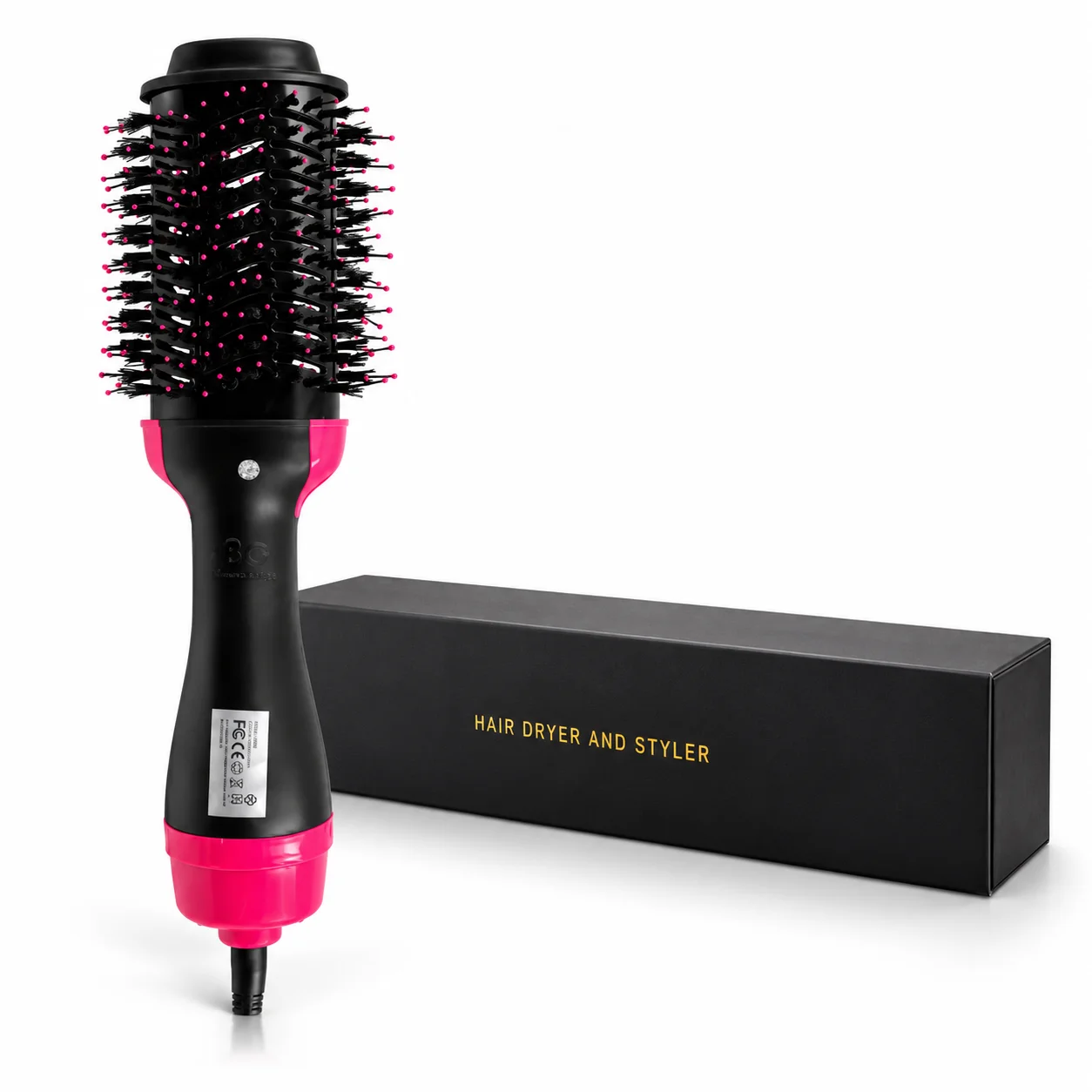 Ukliss Black Large 800W Hot Air Comb for Hairdressing Big Wave Curling with Internal Buckle Hair Drying While Combining