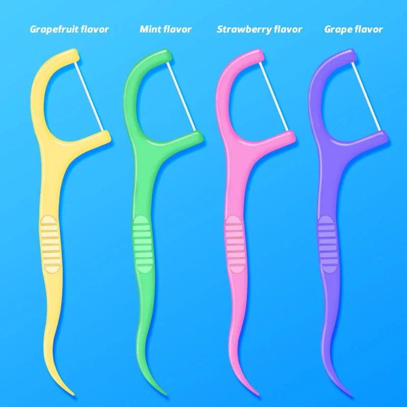 30-Count Ultra-Fine Disposable Dental Floss Picks Fruit-Flavored Hygienic Floss Picks in Bags for Oral Care