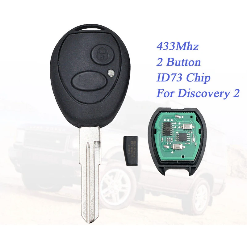 1Pc Remote Car Replacement Key Fob 433Mhz 2 Buttons With PCF7930AS Chip For Land Rover Discovery 2 TD4 TD5 1998-2004 Vehicle