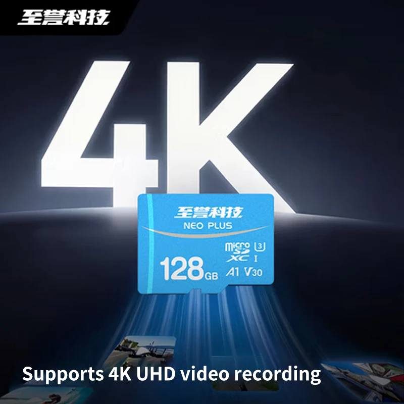 Exascend V30 4K Ultra HD MicroSD Card for Drones Damshcam A1 MicroSDXC Flash TF Card 128GB Nax 150Mb/s Memory Card for Phone