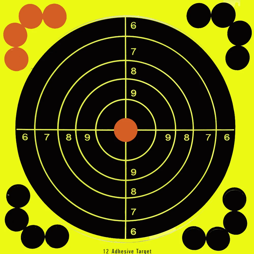 50 COUNTS of 12 Inch*12 Inch Color-impact Shooting Sticker Targets Hunting Accessories for Air Rifle Pistol Airsoft All Calibers