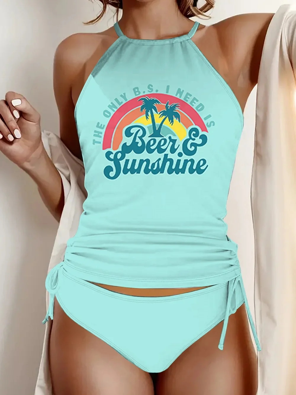 Ensemble Tankini imprimé Floral pour femmes, maillot de bain Bikini élégant 2 pièces avec bretelles réglables et bas taille haute, vêtements de plage d'été