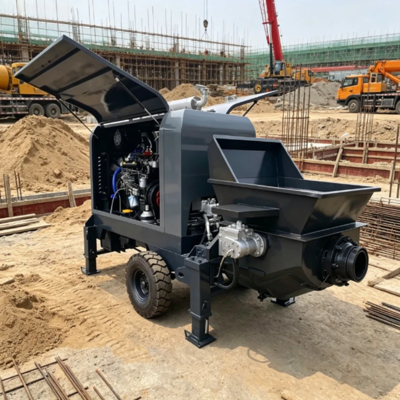 Customized Diesel Small Mini Concrete Pump Forward and Reverse Rotation Concrete Contractors CE Certified
