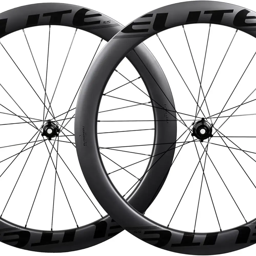 

Matte Carbon Fiber 700c Disc Brake Road Bicycle Wheelset, 30-82mm Tubeless Clincher