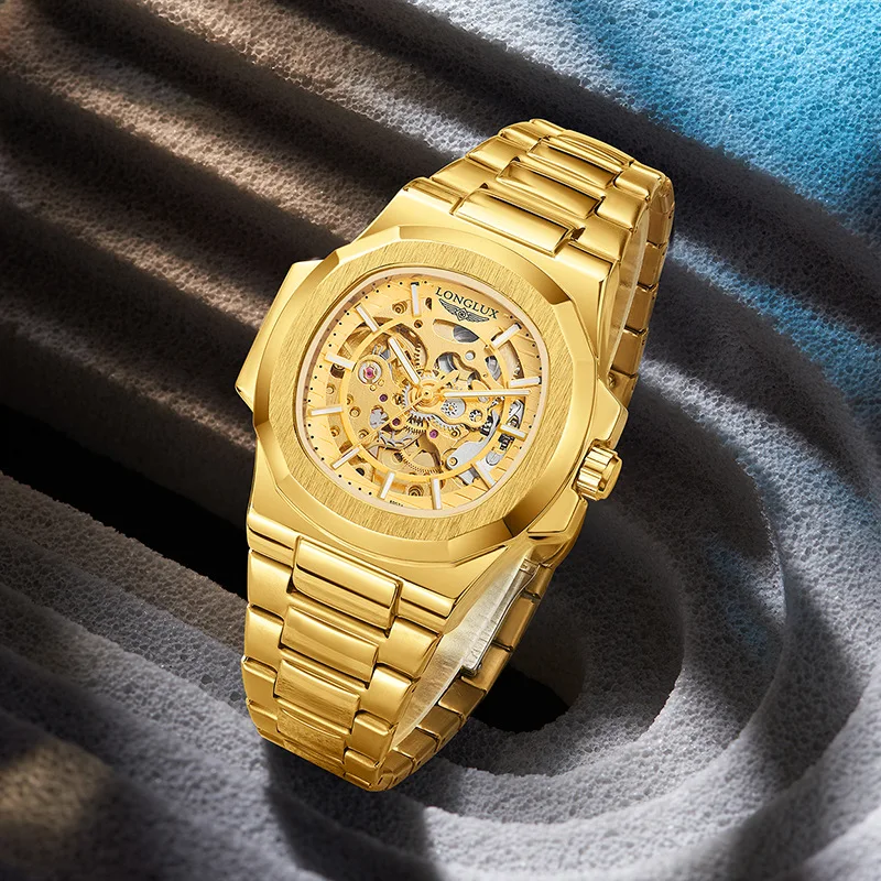 Mens Brand Mechanical Watch Fashion Luxury Stainless Steel Wristwatch Men Sport Waterproof Automatic Business for men Gift Clock