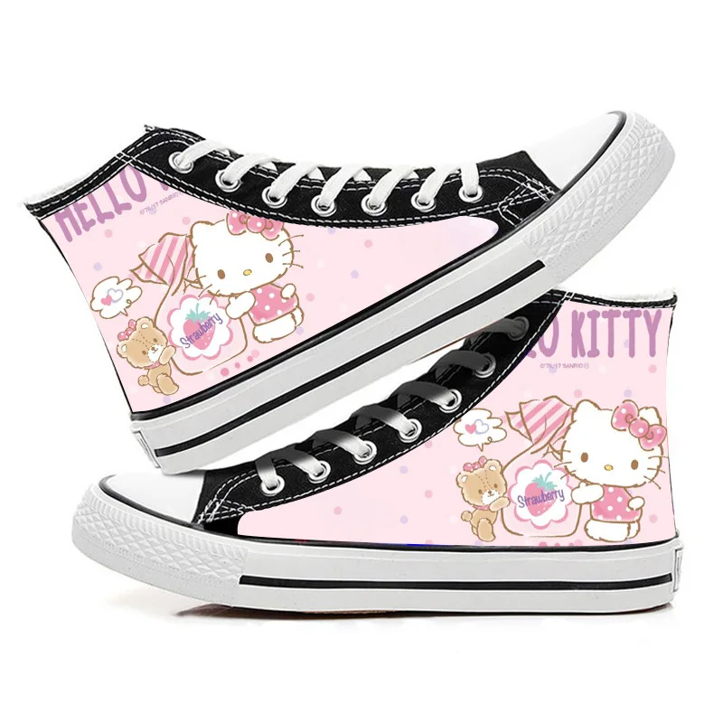 Hello Kitty My Melody Canvas Shoes Cartoon New Summer Thin High-Top Sneakers Students Versatile Casual Shoes