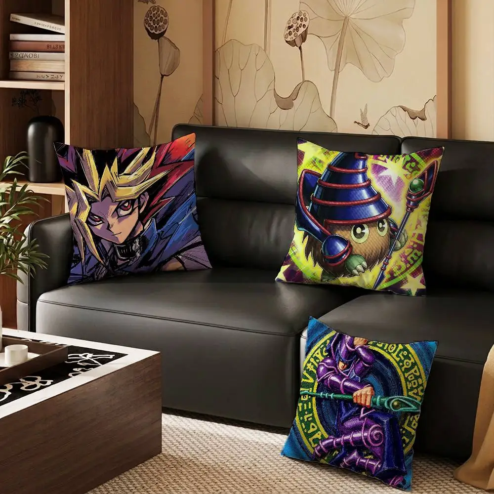 Yu-Gi-Oh Anime Pillow Case Square Double-Sided Printing Short Plush Sofa Cushion Cover Bedroom Bedside Pillow