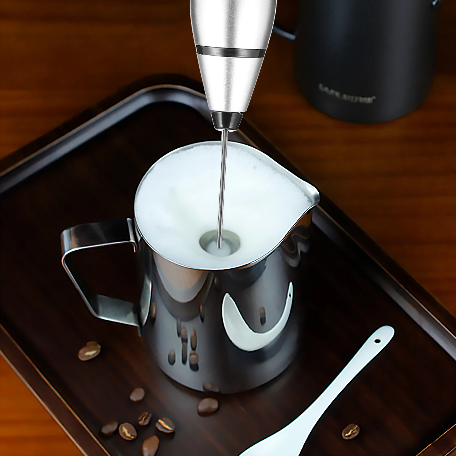 

1 set 1 Set Stainless Steel Handheld Electric Whisk Usb Milk Frother For Coffee Kitchen Automatic Bubbler Mixer Tool