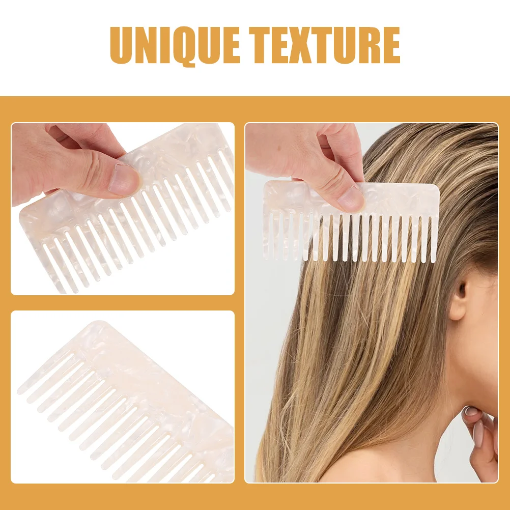 

2pcs Anti-static Acetate Combs for Curly Hair Care Styling Detangler Shower Wet Comb Set Travel Convenience Colorful