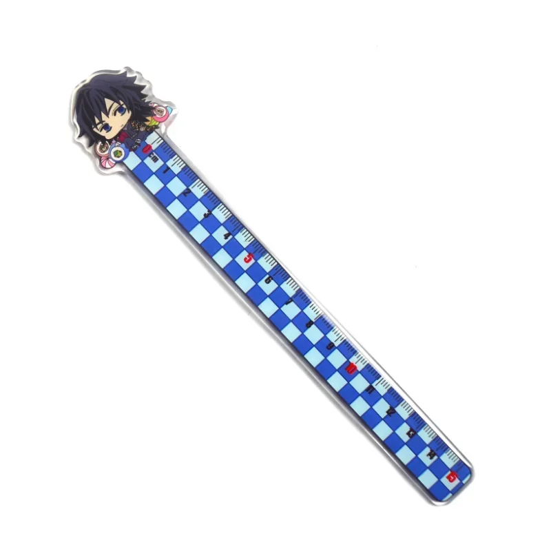 Demon Slayer Tanjirou Straight Ruler Anime Figure Nezuko Giyuu Cute Student Drawing Tools Kawaii School Supplies Acrylic Ruler