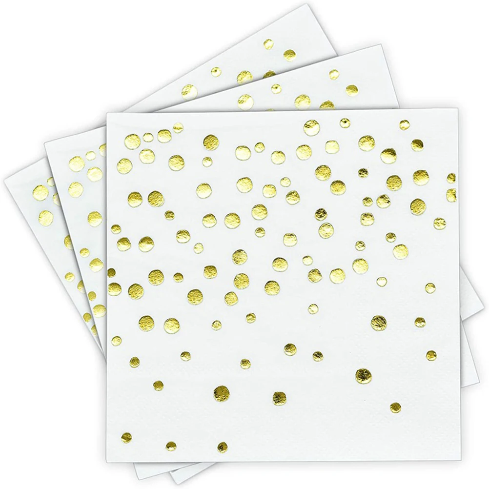 

100pcs Printed For Wedding Birthday Party Paper Dinner Napkins Party Shiny Napkin Decorations Paper Napkins