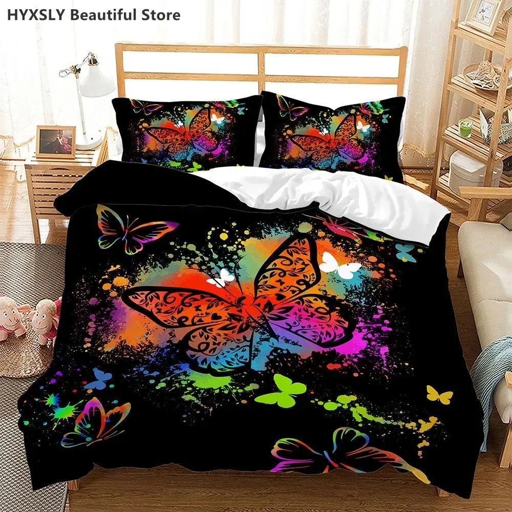 Butterfly Duvet Cover Animal In A Dark Environment Bedding Set Pillowcases Bedclothes Single Double King Queen