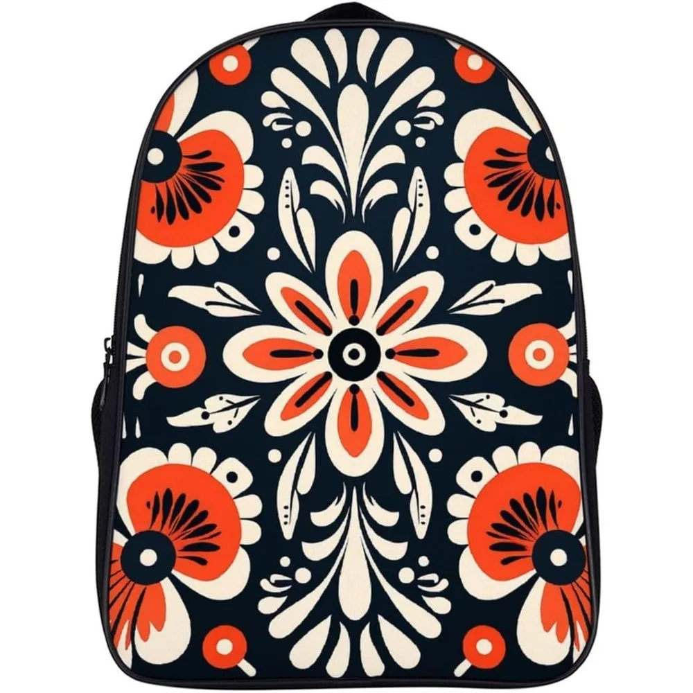 

Travel Backpack Lightweight Laptop Backpacks Red And White Pattern Bookbag