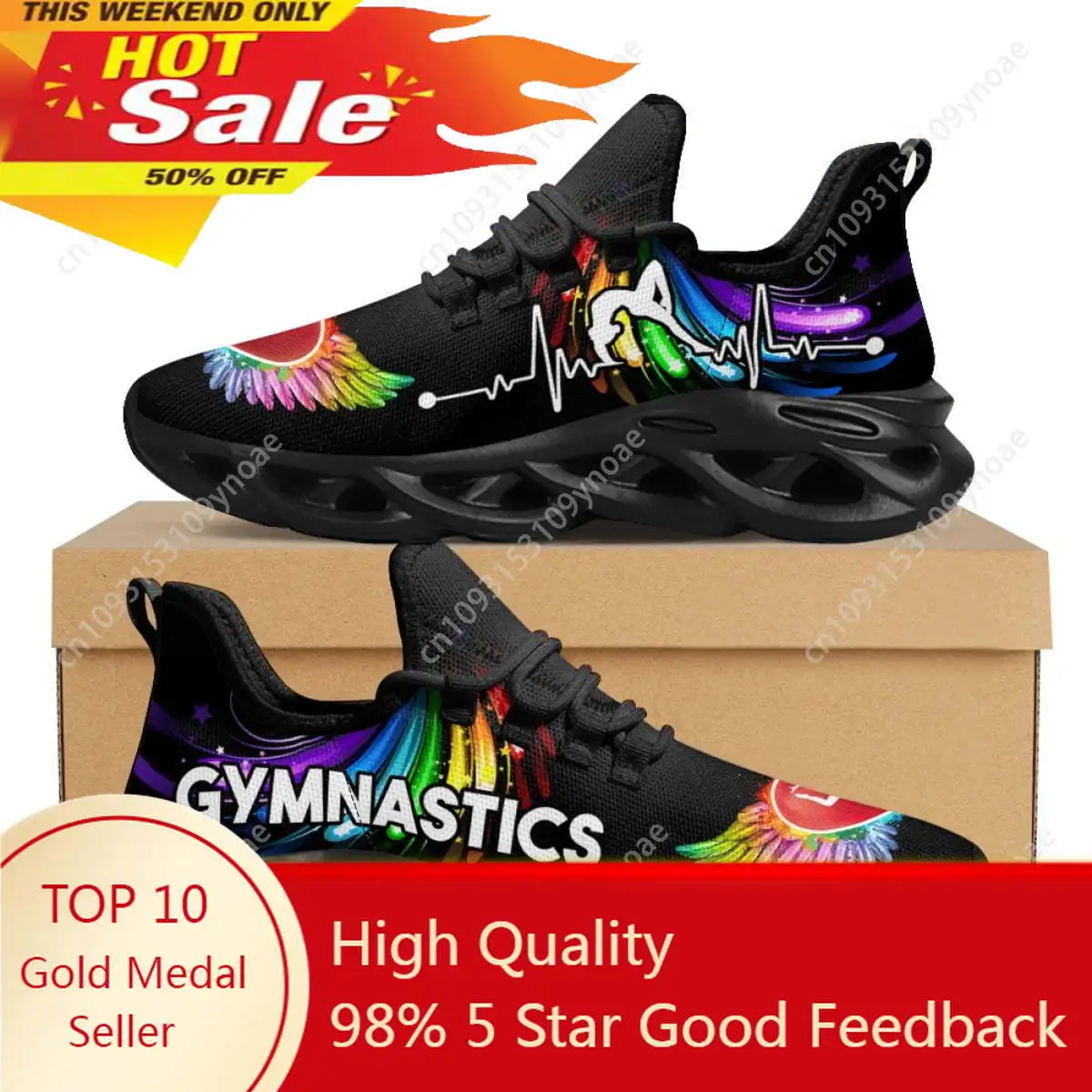 

Gradient Color Wings Pattern Woman Flat Shoes Teen Girls Gymnastics Sports Sneakers Wear-Resistant Lace-up Footwear New