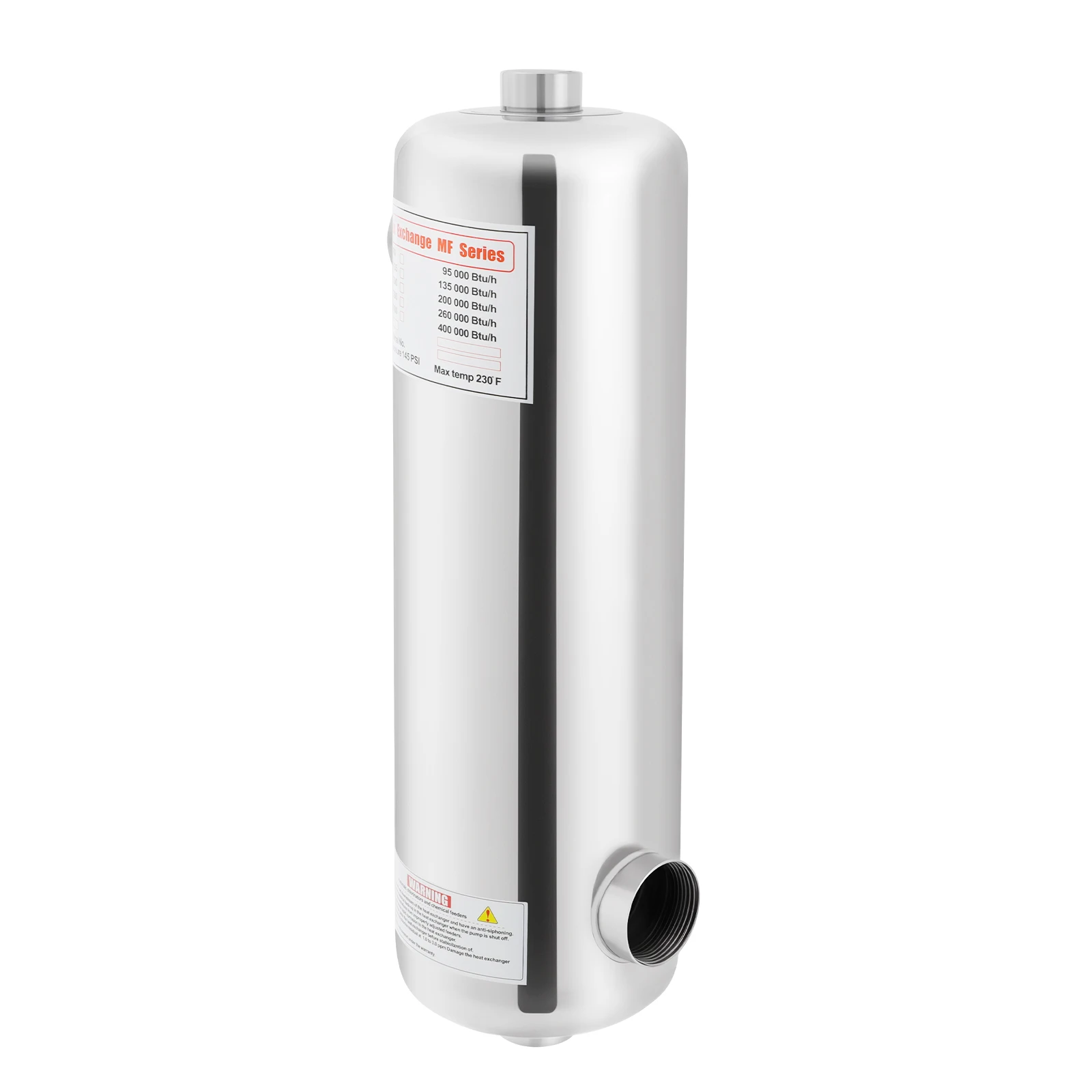 60KW Schwimmbad-Wärmetauscher aus Edelstahl SS304 für 250m³ Poolvolumen, Leistung 200kBtu/h für Whirlpools und Heizwannen – Detail 12