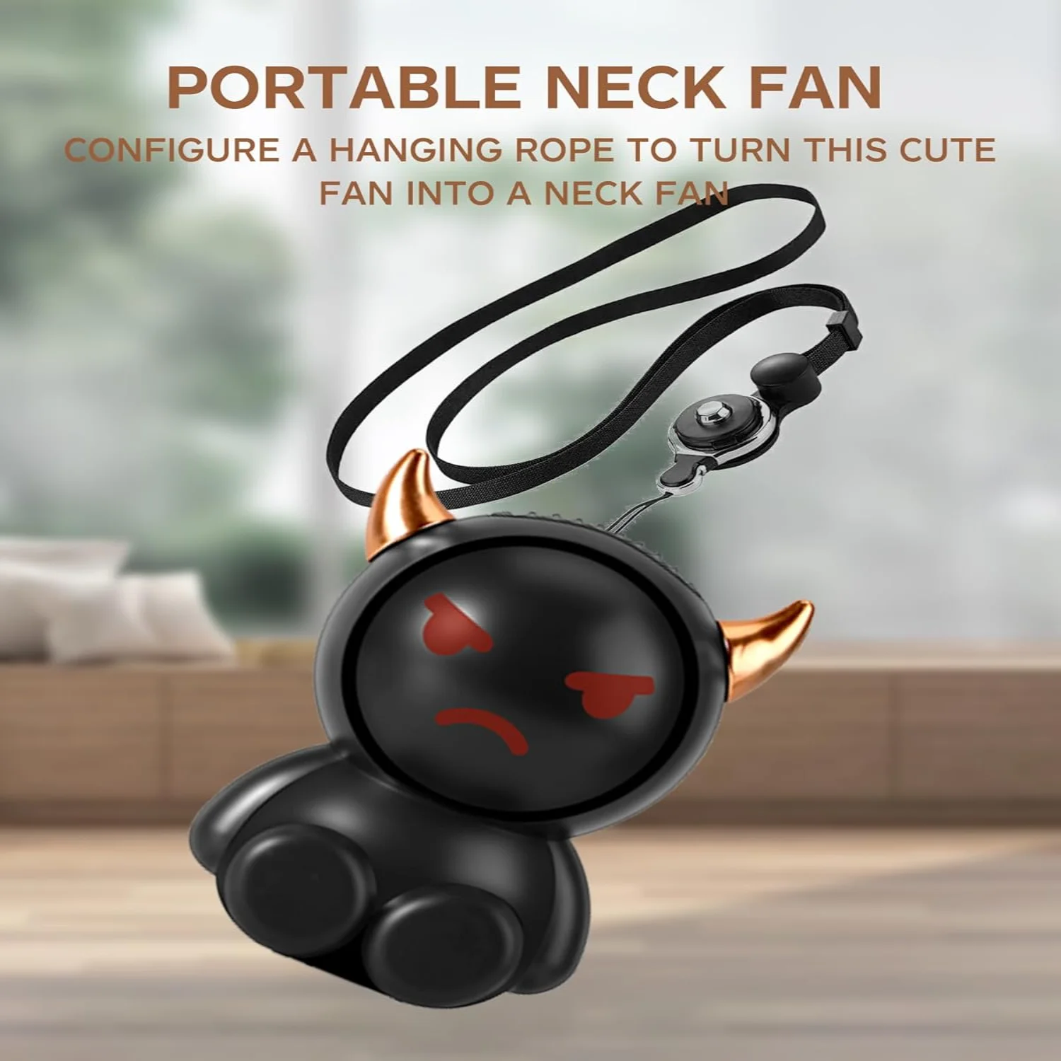 Fan, Portable Neck Fan, Cute Handheld Fan, Rechargeable Battery Powered Fan, 2 Speed Wind, Bladeless Design, Exquisite Appearanc