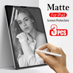 3 Pack Matte Like Paper Film for IPad 10.9 10th gen Air 5/4 Pro 11 2022 Full Screen Protector for iPad 10.2 7th 8th 9th Mini 6 5