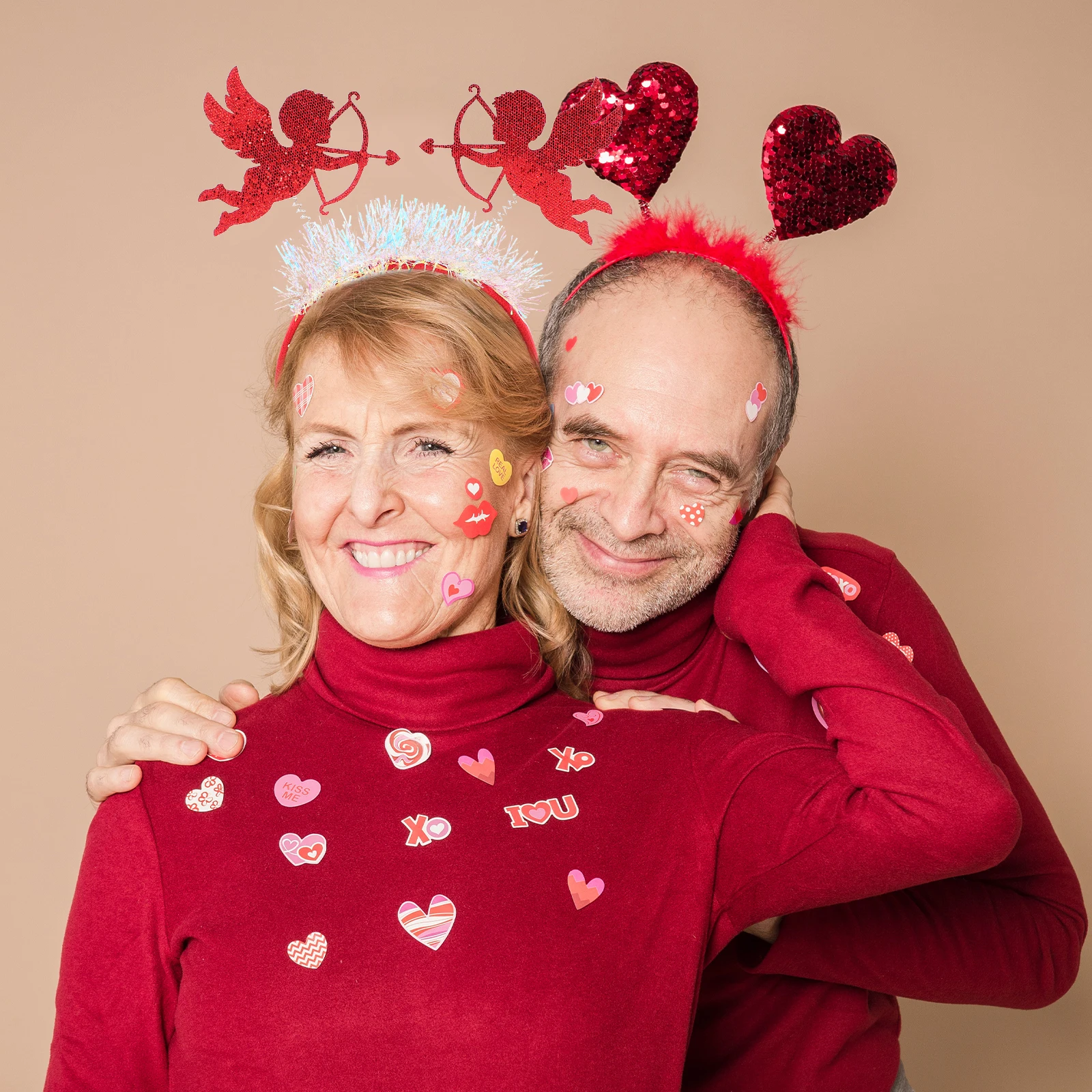 

2 шт., повязка на голову на день Святого Валентина для взрослых, вечерние повязки для волос, праздничный головной убор, головной убор на тему любви, регулируемый имитация фетра