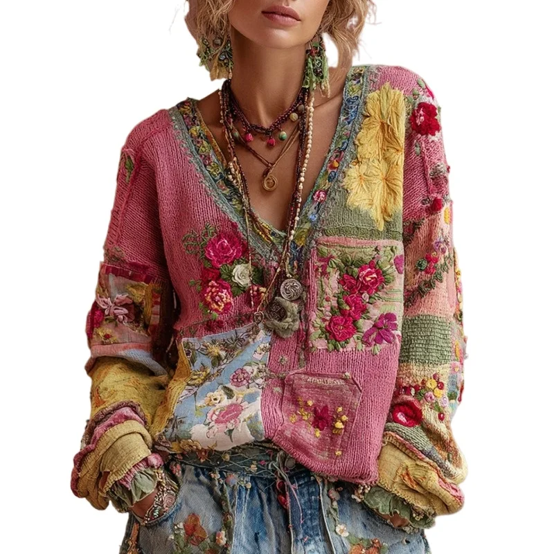 

Модное осенне-зимнее пальто High Street 2026, новый топ с v-образным вырезом, повседневный простой женский свитер с плечами, имитация свитера, пуловер