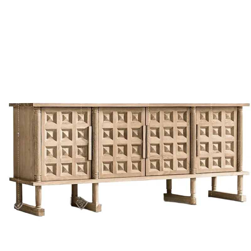 

Medieval retro solid wood chest of drawers, cabinet of drawers, living room, TV entrance, French side locker