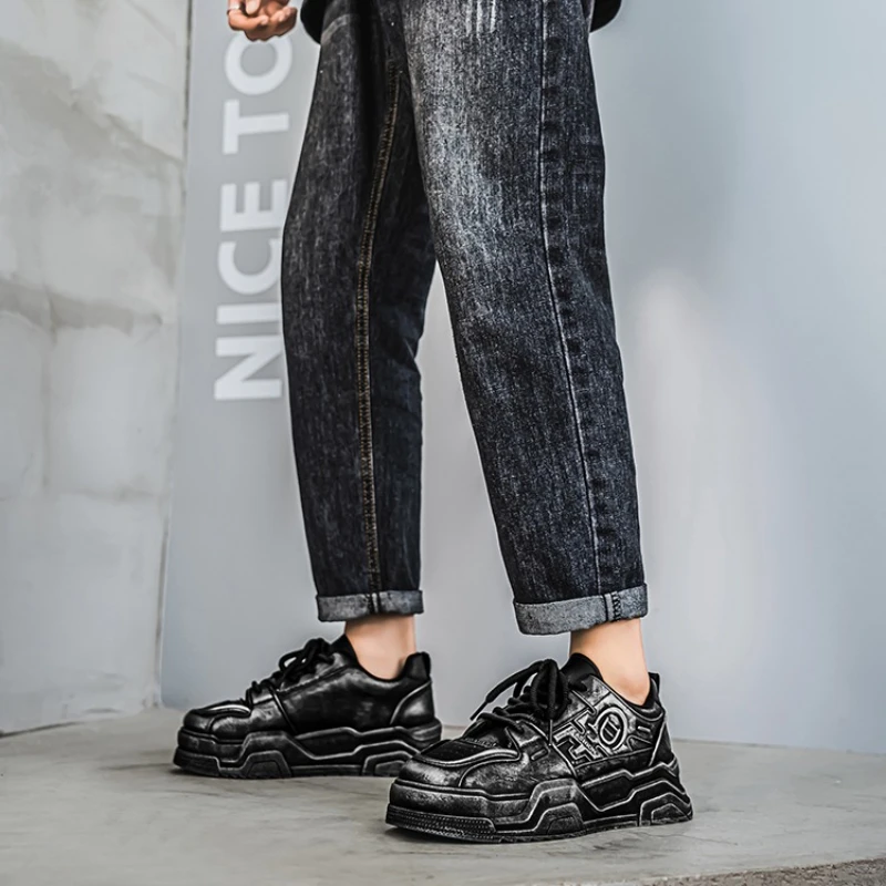 

Самая продаваемая мужская обувь Four Seasons, повседневная спортивная обувь на толстой подошве, уличная легкая обувь большого размера на толстой подошве со шнуровкой