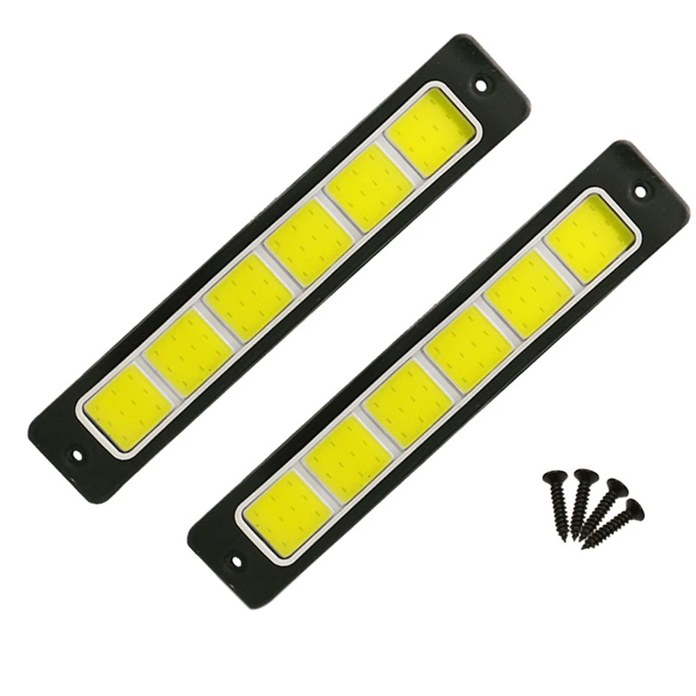 2Pcs Super Bright LED Daytime Running Lights Car Driving Fog Lamp Waterproof Flexible DRL COB LED Strip 190X35Mm