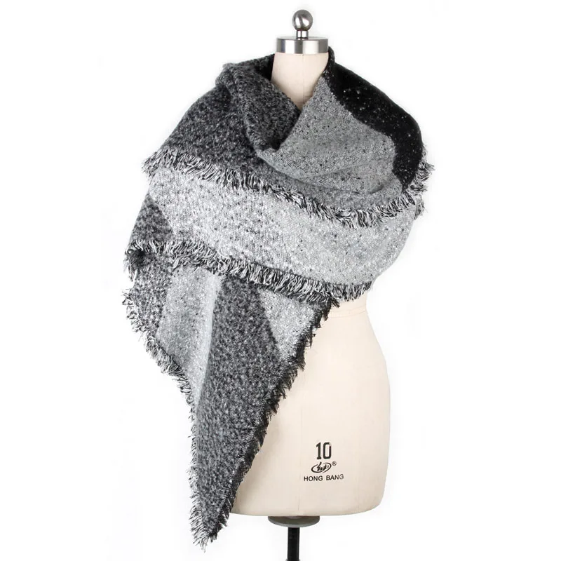 Inverno feminino grosso lã quente pashmina cashmere roubou cachecóis cachecol xale envoltórios