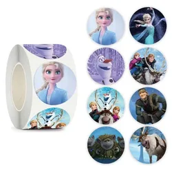 500 Uds Disney Frozen Elsa princesa pegatinas Anime sello etiqueta decoración dibujos animados fiesta infantil pegatina de caramelo rollo pegatina regalo