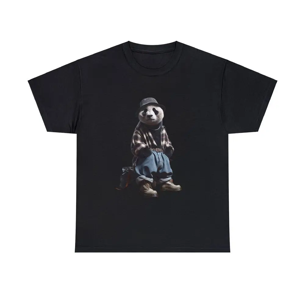 Hipster Panda 90s Grunge Fashion Tee Streetwear Unisex T-shirts For Man Woman Short Summer Tees