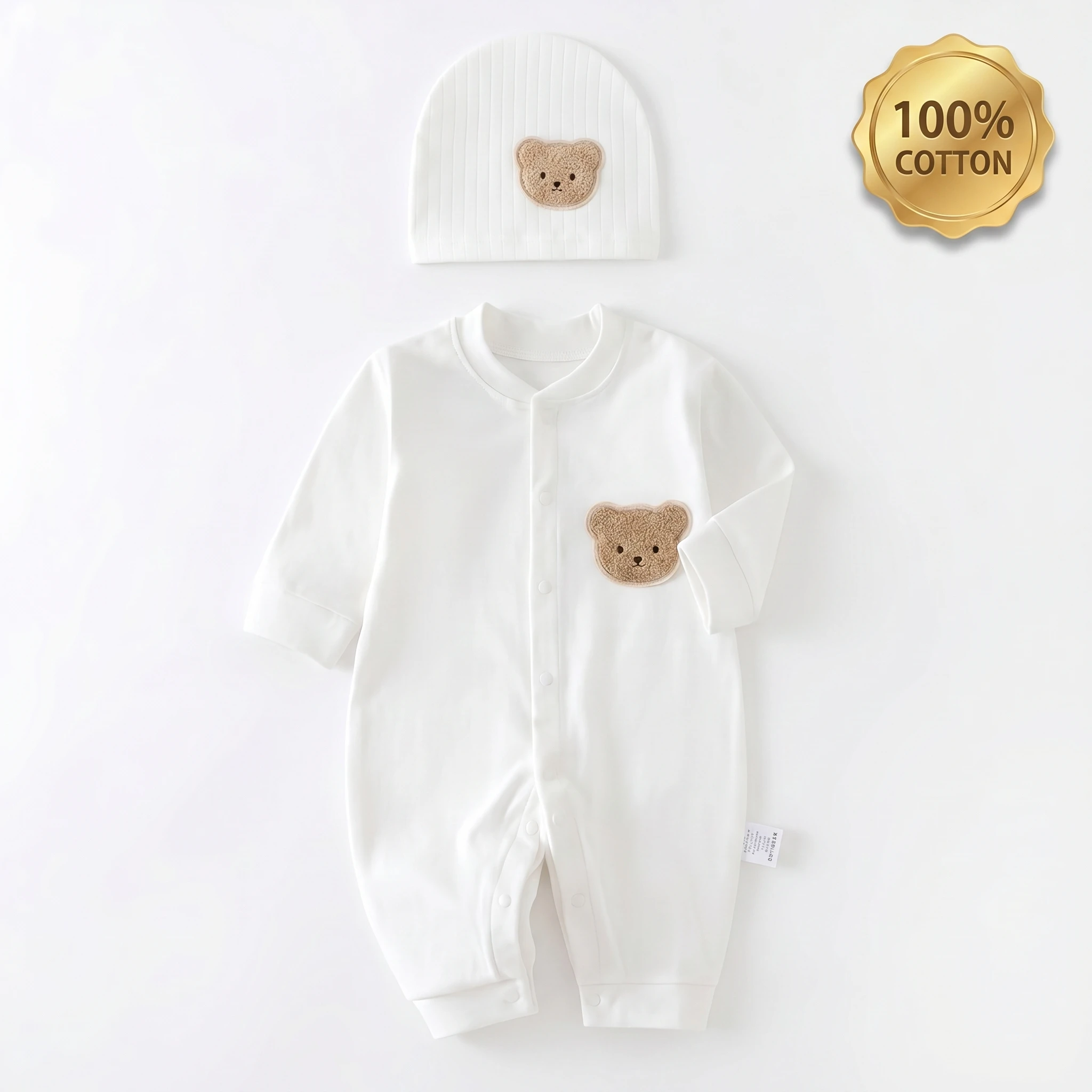 

Newborn Baby Romper White 100% Cotton Short/Long Sleeve Bodysuit Soft Breathable Infant Onesies for 0-24 Months