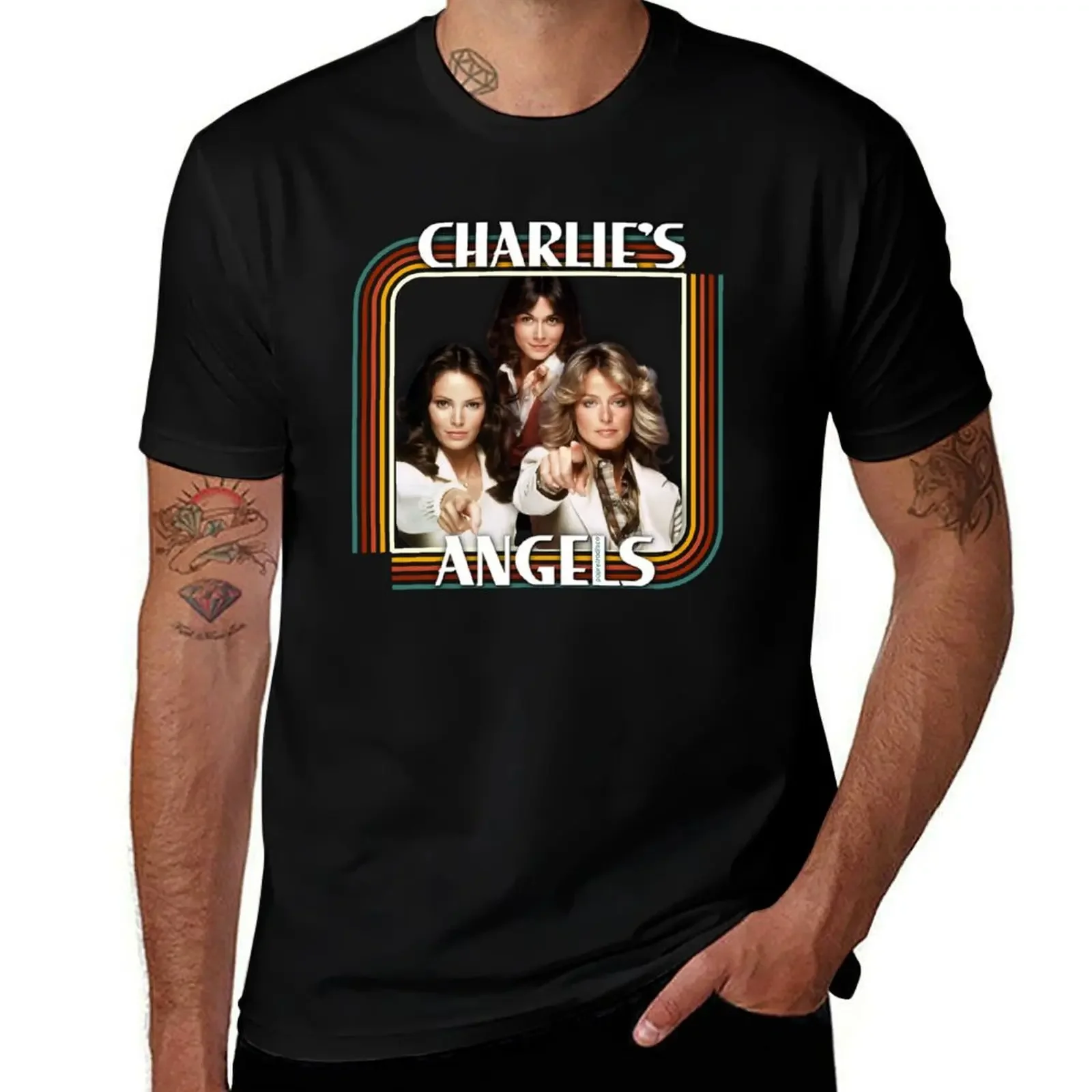 

Charlie's Angels 1970s TV Shows Spelling T-Shirt blue archive luxury clothing labubu graphic tee shirt black t-shirts for men
