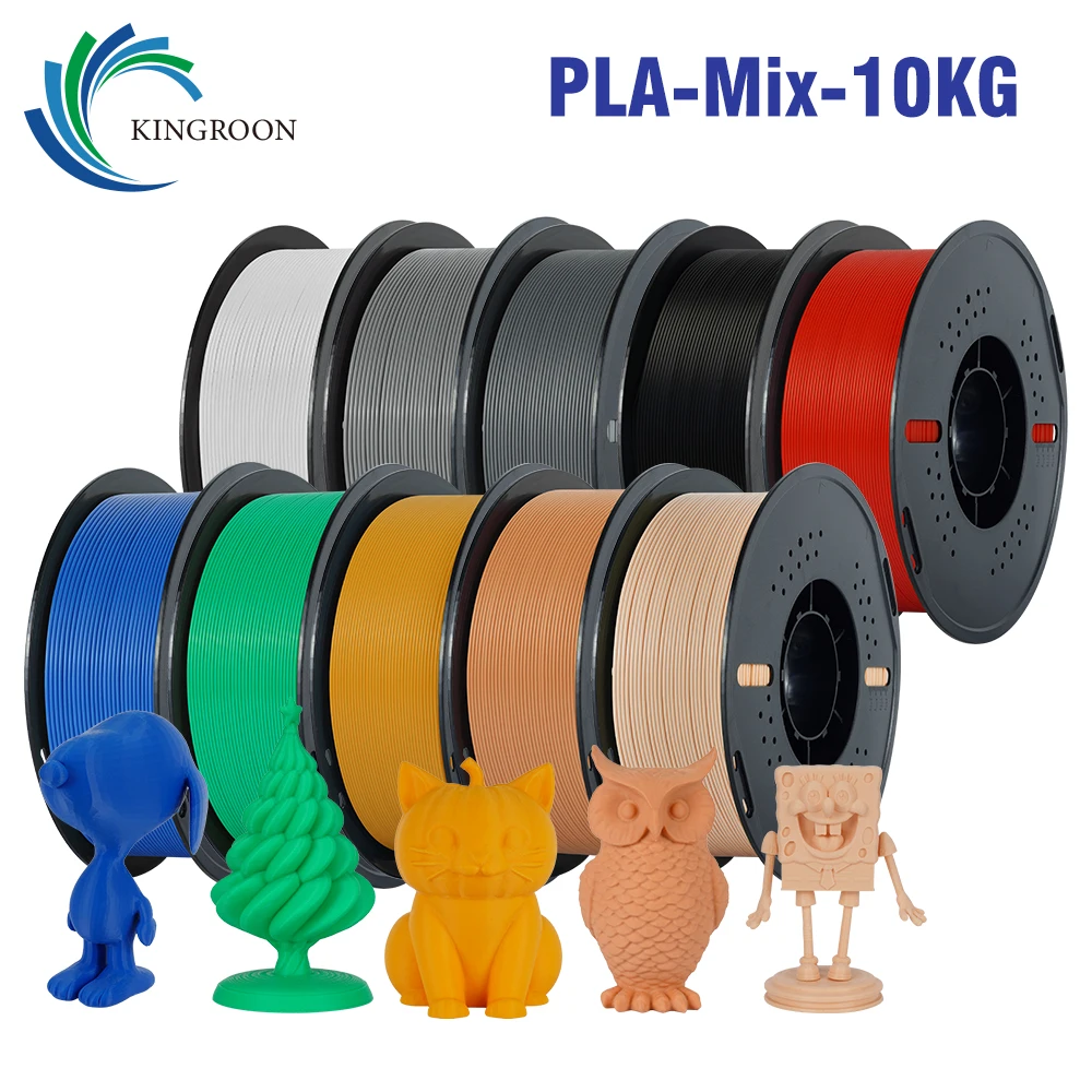 

KINGROON 10KG PLA Filament 1.75mm Wholesale 10 Rolls PLA Plastic For bambu lab ams lite