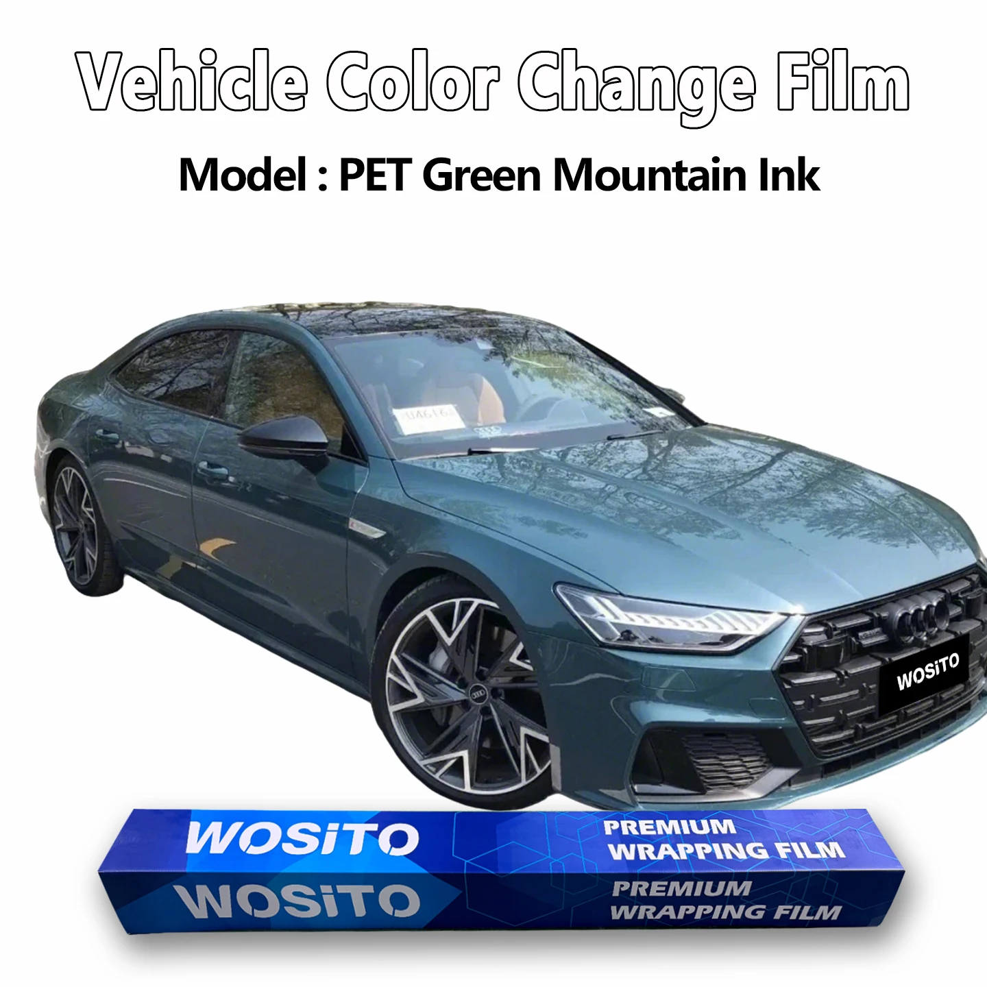 PET Qingshan Dai Green Blue Car Wrap Film OEM Inspired Gloss Metallic Teal Grey Auto Vinyl Wrap