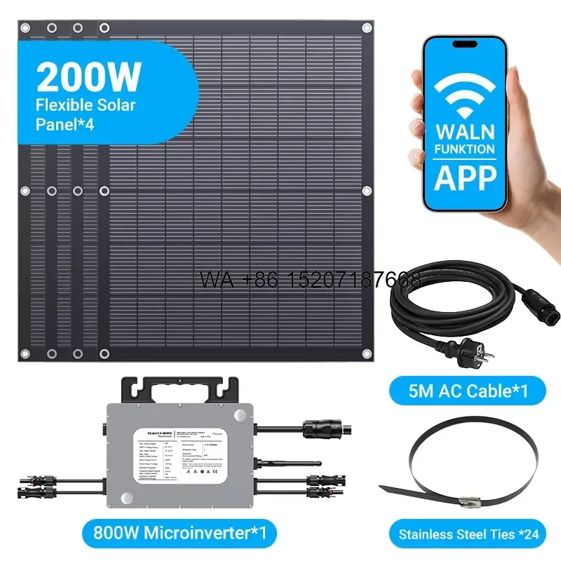Wmwmnu Plug and Play Solar Kit 800W Panel Home RV Complete Photovoltaic Set for Powering Lights TVs Fans Outdoor Gear