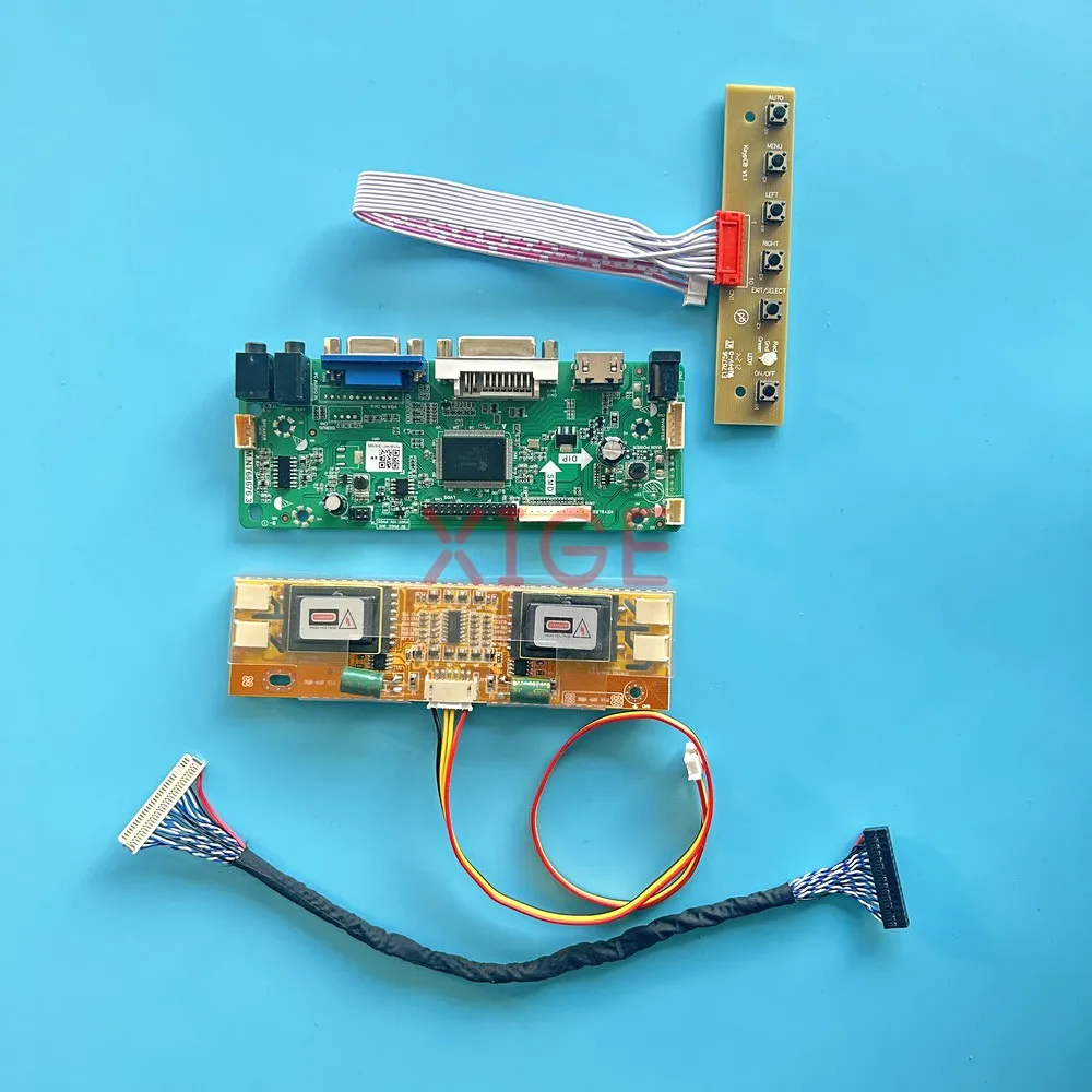 

For CLAA215FA01 MT215DW01 MT230DW01 Controller Driver Board DIY Kit LVDS-30Pin DVI VGA 4CCFL 1920*1080 HDMI-Compatible LCD Panel