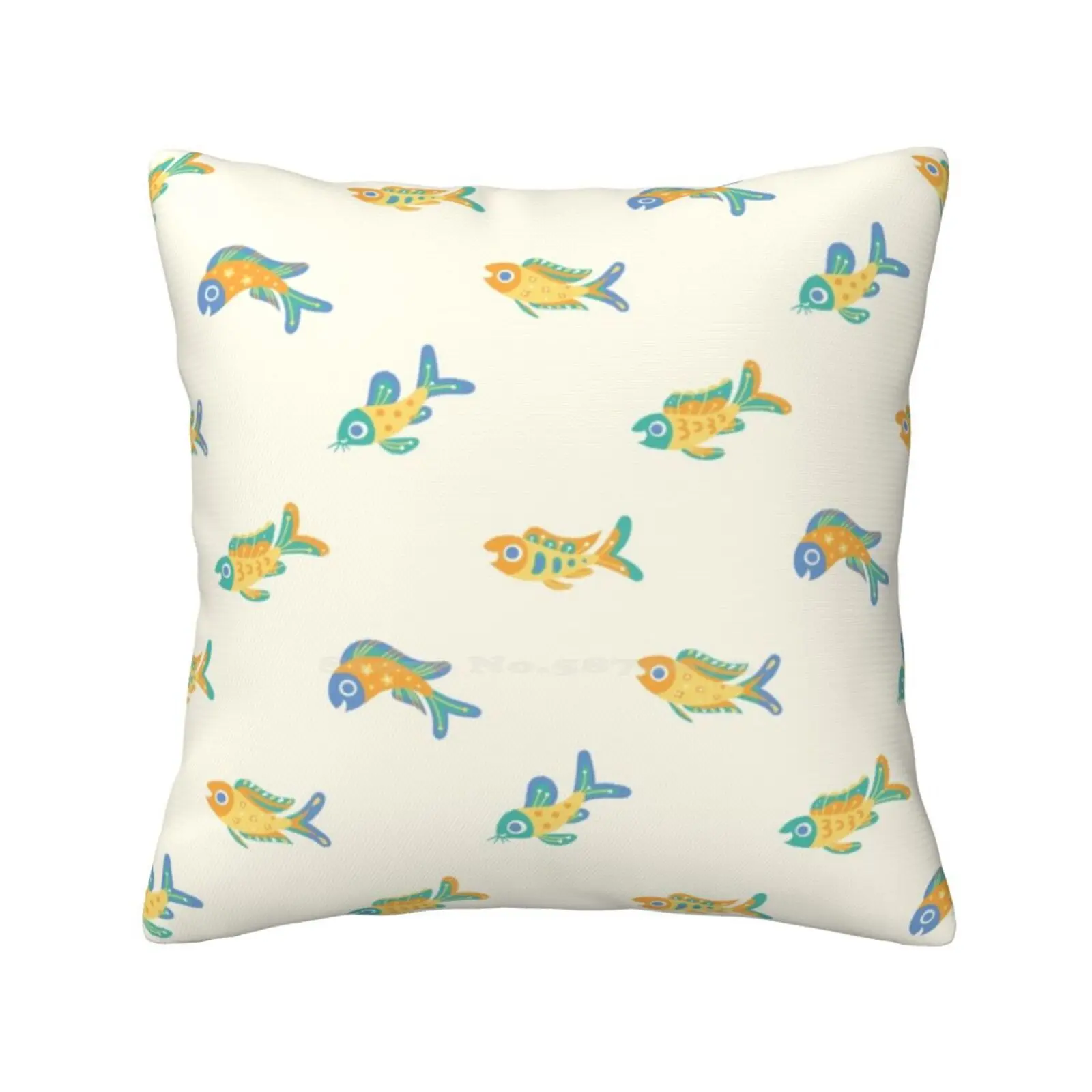 Pastel Fish Pillows Case Bedroom Home Decoration Cichlid Fresh Water Fish Tank Fish Pattern Animal Pattern Aquarium