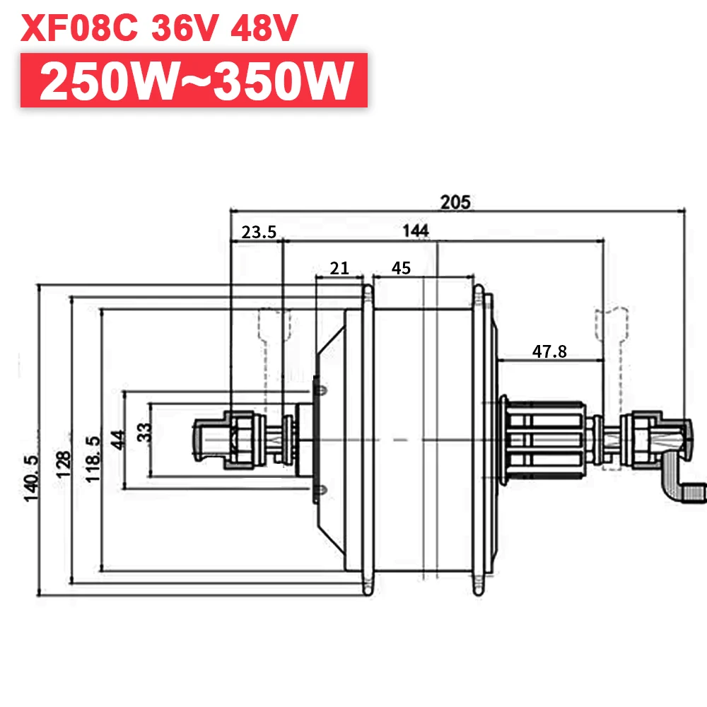 ChamRider Wheel Hub EBike Motor 36V 250W 48V 350W Brushless Geared Ebike Motor Front Rear cassette Freehub MXUS XF08RC