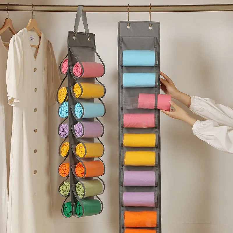 Multi-compartment Wall-mounted Storage Organizer for Home, Dorm, and Closet - Versatile Clothes Storage Bag for Pants and More