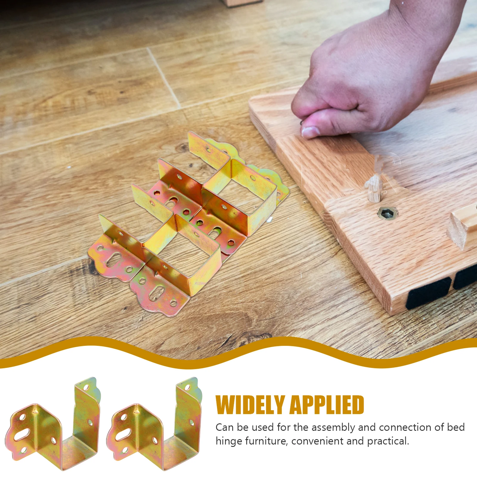 

4pcs Rail Fasteners Metal Frame Brackets Heavy Duty Hinge Connectors For All Bed Types Bed Hardware Accessories